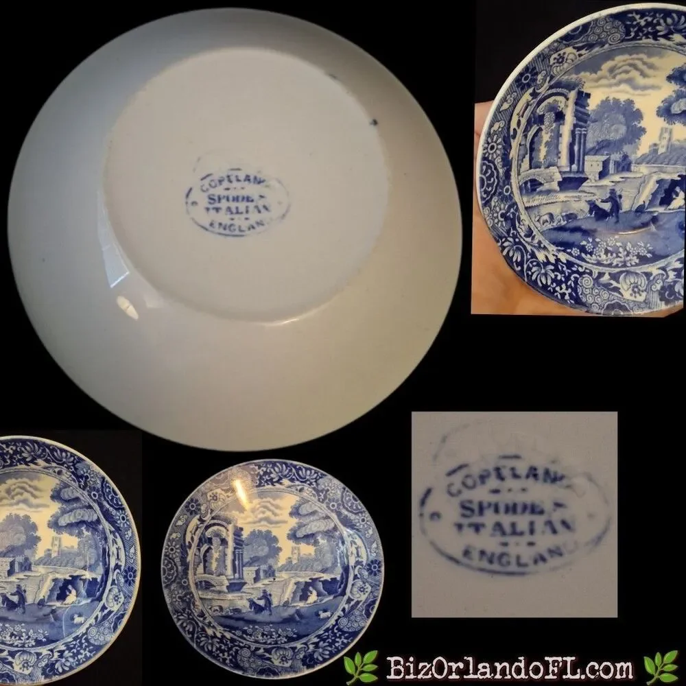 VINTAGE: Spode Blue Italian Individual Small Dish / Fruit Saucer 4.75